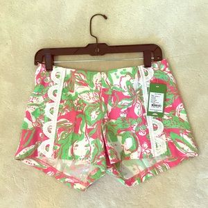 Lilly Pulitzer Pink and Green High Waist Shorts
